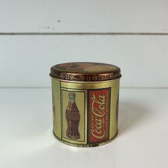 VTG 1984 Coca Cola Gibson Girl Coke Tin Storage Container Cylinder Bristol Ware - Picture 1 of 7
